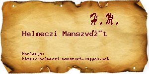 Helmeczi Manszvét névjegykártya